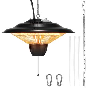 Chauffage électrique de terrasse intérieur/extérieur 1500W avec protection IP34, radiateur céramique infrarouge de plafond de 23,6 pouces avec chaîne de tirage - Product Image 1