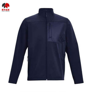 เสื้อแจ็คเก็ตซอฟต์เชลล์ผู้ชายแบบขายส่ง กันลม กันน้ำ ระบายอากาศได้ดี ดีไซน์เรียบง่าย พร้อมโลโก้และกระเป๋าแบบกำหนดเองได้ - Product Image 1