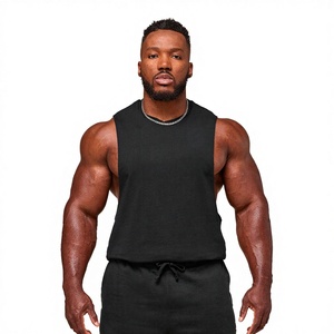 Camisetas de Tirantes Deportivas para Hombre, de Color Sólido, Tejidas, Cuello Redondo, de Secado Rápido, Holgadas, Deportivas, de Spandex/Poliéster, para Fisicoculturismo - Product Image 3