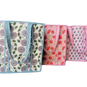 Large Floral Weekender Tote <b>Bag</b> for Women Cotton Quilted Block Print Embroidery Handmade <b>Boho</b> Shoulder Purse Bridesmaid Gifts - Product Image 3