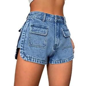 Shorts de mezclilla para mujer, cintura alta, corte moderno, listos para el mercado, 2026, precio económico, venta al por mayor directa de fábrica, OEM, gran cantidad - Product Image 1