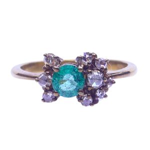 14K Gold Plated Luxury Classic Channel Setting Round Brilliant Cut <b>Emerald</b> Diamond Unisex Engagement & Wedding <b>Rings</b> - Product Image 2