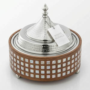 Traditional Modern Mother Pearl Inlay Stainless Steel <b>Insulated</b> Thermal Casserole Hotpot Food Warmer Set Stainless Steel Lid - Product Image 1