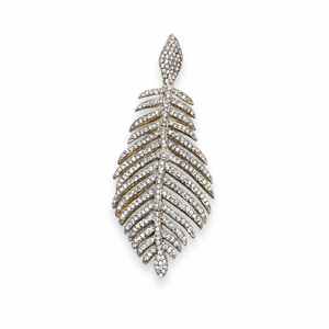 Mayrabygungun Luxury Micro Pave American Diamond Zirconia Feather Palm Leaf Drop Earrings 18K Gold Plated Sterling Earrings - Product Image 3