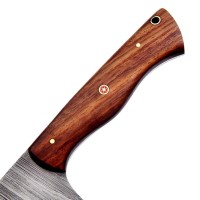 Couteau de chef de camping OEM, 12 pouces, design multi-usages, acier Damas de qualité industrielle, lame droite à pointe tombante