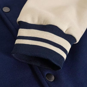 Blouson en cuir personnalisé pour homme, style universitaire, avec patch brodé, service d'échantillons OEM/ODM disponible en usine - Product Image 6