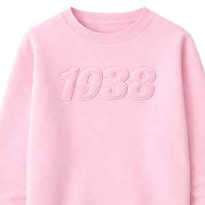 Sudadera con relieve de 1938 para mujer, jersey de algodón polar, cuello redondo, manga larga, estilo casual urbano, venta al por mayor OEM - Product Image 5