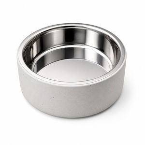 Comedero de lujo para perros de piedra travertino con inserto de acero inoxidable, comedero moderno para mascotas, accesorio premium de diseño, el más vendido, nuevo. - Product Image 1