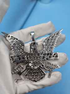 GRA Certified Moissanite <b>Diamond</b> Iced Out Eagle Pendant <b>Necklace</b> In 925 <b>Silver</b> Hip Hop Jewelry For Men Luxury Fashion From India - Product Image 5