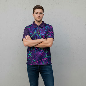 Camisas de hombre de alta calidad, 100% algodón tejido, con logotipo bordado personalizado, cuello en contraste, 3 botones, transpirables, tipo polo. - Product Image 3