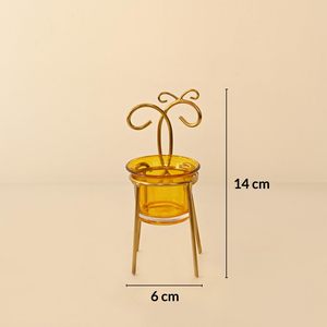 Supports de bougies votives Hind Craft Living Mini Chair T-Light, multicolores, en métal, finition brillante, écologiques, faits à la main - Product Image 2