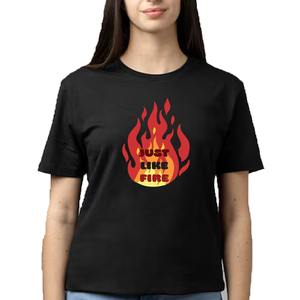 Camiseta de verano para mujer, Camiseta con estampado de pato de color azul cielo, camiseta de manga corta de algodón 100% para mujer hecha en Bangladesh - Product Image 5