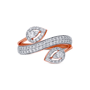 Anillo de Lujo de Oro Rosa de 18K con Diamante Corte Pera, Doble Halo y Pavé, Joyería para Aniversario de Bodas para Mujer - Product Image 5