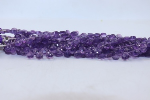 Perles en améthyste africaine naturelle en forme de cœur, 7 mm, 8 pouces, pour la fabrication de colliers - Product Image 6