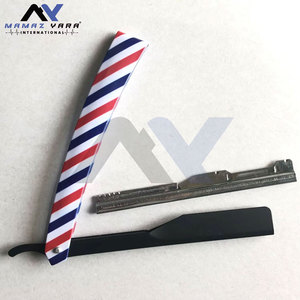 High Quality Disposable Straight Razor for <b>Men</b> Single Blade Stainless Steel Shavette with Plastic Handle Black Color Body Use - Product Image 3