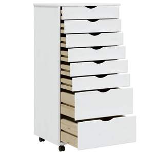 Moschio bianco massello legno pino mobile di laminazione con cassetti elegante organizzatore - Product Image 3