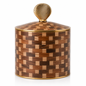 Tarro de Almacenamiento de Resina con Diseño de Rayas Verdes y Borde Dorado, Caja Decorativa Multifuncional de Lujo Moderno para Sala de Estar, Precio al por Mayor - Product Image 4