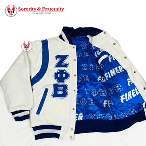 Personalizado Zeta Phi Beta Fabricante de alta calidad bordado mangas de cuero Letterman Varsity chaquetas hombres Varsity chaquetas personalizadas - Product Image 1