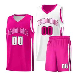 Ensemble de maillots de basket-ball sublimés personnalisés, sans manches, col en V, nom de l'équipe, numéro imprimé, uniforme sportif - Product Image 6