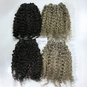 LEXHAIR ซุปเปอร์ซิลกี้เกรย์ คิงกี้เคอร์ลี่ ผมต่อแบบดับเบิ้ลดรอน เวอร์จิ้นแฮร์แท้จากเวียดนาม ขนาด 8-32 นิ้ว ปลายผมหนาเต็มเส้น สีเทาธรรมชาติ - Product Image 2