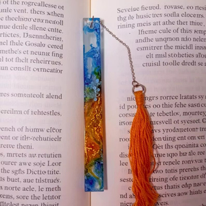 Marque-pages en résine faits à la main, stylo personnalisé, design Art Déco scintillant, forme décorative, cadeau pour étudiant, professeur, Diwali - Product Image 1