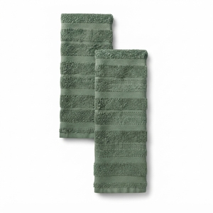 Serviettes de cuisine en coton rayées, rectangulaires, tissées, séchage rapide, écologiques, jetables, lavables en machine, blanc et beige, lot de quatre - Product Image 4