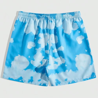 Shorts de Baño para Hombre, Diseño de Nubes, Secado Rápido, Cintura Media, Cordón Ajustable, Casuales, de Poliéster, Colores y Tallas Personalizables