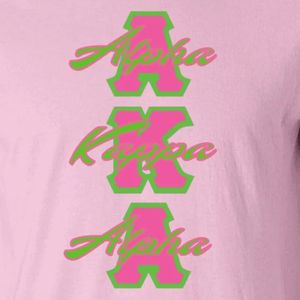 Camiseta de Manga Corta Rosa Claro con Estampado Gráfico de Letras Griegas, Cuello Redondo, Estilo Casual de Algodón, Ropa de Mujer, Top para Uso Diario y Streetwear - Product Image 5