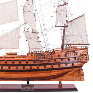 Maqueta de Barco Pintada a Mano de Estilo Antiguo, con Fondo de Cobre y Fibra de Vidrio, Decoración Náutica - Product Image 3