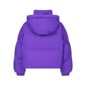 Women's Short <b>Quilted</b> <b>Jacket</b> Hooded Winter Coat Full Sleeve Solid Color Thick Polyester Wadding Puffer <b>Jacket</b> - Product Image 5