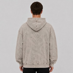Sweat à capuche en molleton pour homme de haute qualité, avec logo personnalisé imprimé, effet délavé, 100% coton, respirant, écologique, séchage rapide - Product Image 5