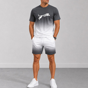 Conjunto Deportivo de Dos Piezas con Logotipo Personalizado, Estampado en Degradado, Secado Rápido, Transpirable, Sublimado, Ligero e Informal para Verano - Product Image 6