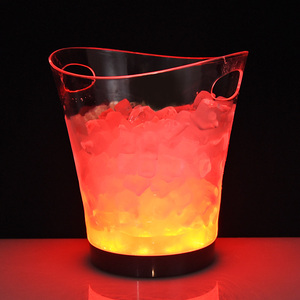 Tinh thần rõ ràng nhựa Champagne thắp sáng LED chiếu sáng Xô đá - Product Image 6