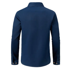 Chemise de bureau pour homme, 100% coton sergé, coupe ajustée, manches longues, haute qualité, personnalisation de la marque, service OEM/ODM - Product Image 2