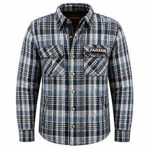 Men’s Blue Black Plaid <b>Flannel</b> Work Shirt Heavyweight Long Sleeve Multi Pocket Western Outdoor Workwear Custom OEM Shirt - Product Image 1