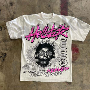 Camiseta de Cuello Redondo de Algodón Grueso con Estampado de Moda, Diseño Personalizado para Camisetas con Estampado 3D en Relieve para Hombre - Product Image 1