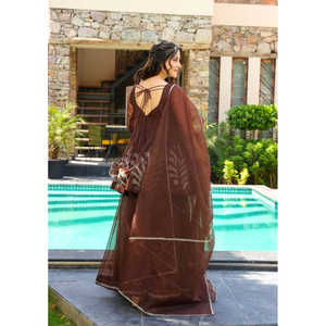 ชุดด้านบนและด้านล่างของนักออกแบบที่สวยงามของผู้หญิงพร้อม dupatta - Product Image 4