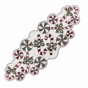 Chemin de table en verre perlé Design citrouille d'Halloween Chemin de table en perles d'automne Chemin de paillettes décoratif parfait pour la table à manger - Product Image 4