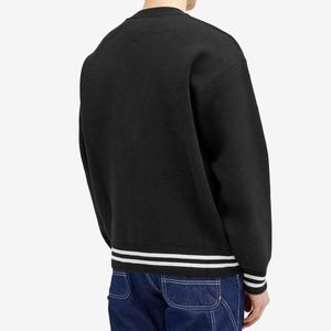 Cardigan pour homme à col en V avec imprimé flocon de neige et renne, pull tricoté à manches longues, vêtement d'hiver, cardigan noir pour homme - Product Image 4
