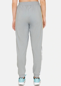 Pantalon de survêtement pour femme avec bande latérale jaune et blanche, taille élastique avec cordon de serrage, joggers décontractés en tissu tricoté respirant, collection Printemps - Product Image 5
