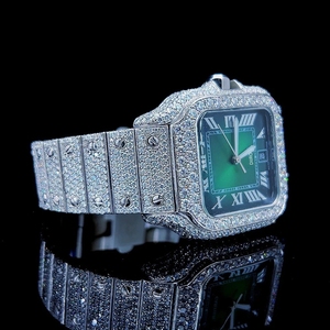 Reloj Mecánico de Lujo para Hombre con Esfera Cuadrada, Correa de Acero Inoxidable, Números Romanos y Moissanita de Alta Calidad - Product Image 3