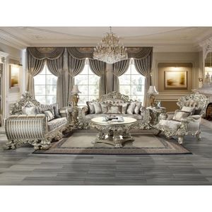 Sofá Chesterfield de Lujo Real de Madera de Teca Sólida, Estilo Moderno de Mediados de Siglo, 6 Plazas, Cuero PU Tallado, Ecológico, para Apartamento o Centro Comercial - Product Image 1