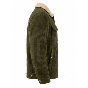 Soft Warm Winter <b>Sherpa</b> <b>Jacket</b> with Front Logo Customized Fit for Casual Outdoor Wear - Product Image 5