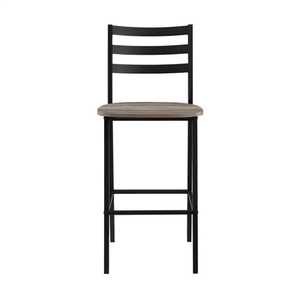 Modern Metal Bar <b>Stool</b> Ladder <b>Back</b> Commercial <b>High</b> Chair with Wood Cushion for Restaurant Cafe Bistro Pub - Product Image 1