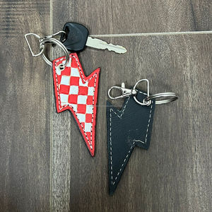 พวงกุญแจหนังลายตารางหมากรุกตามสั่งพวงกุญแจส่วนตัวสำหรับเป็นของขวัญพวงกุญแจรถดีไซน์หรูหรา - Product Image 6