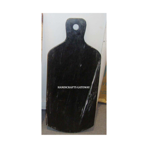 Tabla de cortar redonda de mármol negro liso, hermoso producto hecho a mano, calidad de exportación fina, para decoración de cocina. - Product Image 2