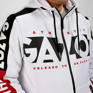 Super Heavy Material Men's Street wear Hoodie Screen Printing Distressed <b>White</b> Hoodie - Product Image 1