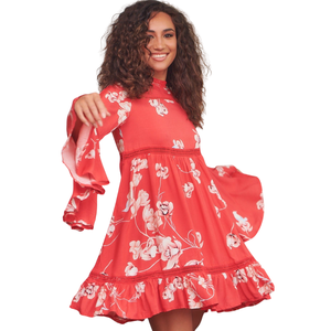 Mini vestido con estampado floral para mujer, vestido de moda con corte en A - Product Image 2
