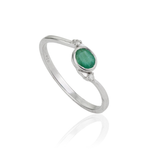 Elegant 925 Sterling <b>Silver</b> Natural <b>Emerald</b> Single Stone High Quality Fine Women's <b>Ring</b> May Birthstone Jewelry - Product Image 3