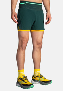 Shorts de sport pour homme à taille haute, couleur unie, avec bande latérale, séchage rapide, respirant, taille élastique, tricoté en spandex et polyester - Product Image 5